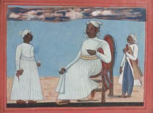 INDIAN SCHOOL,Portrait of a noble in a landscape,Christie's GB 2002-04-25