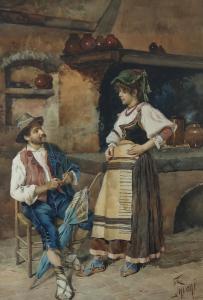 INDONI Filippo 1842-1908,A QUIET MOMENT TOGETHER,Great Western GB 2023-03-31