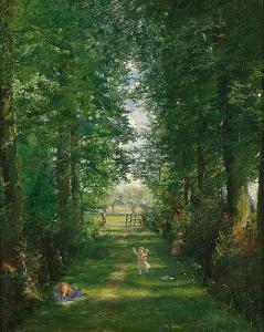 INGLIS Jane 1858-1916,Spielende Kinder auf einem Waldweg,1876,Galerie Bassenge DE 2014-05-30