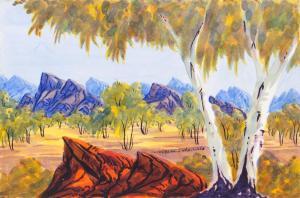 INKAMALA Lindberg 1942-1980,CENTRAL AUSTRALIAN LANDSCAPE,GFL Fine art AU 2022-10-26