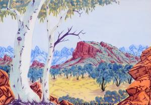 INKAMALA Lindberg 1942-1980,Ghost Gum, Macdonnell Ranges,Elder Fine Art AU 2021-04-18