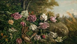 INMAN John O'Brien 1828-1896,Outdoor Still Life with Roses,1892,Shannon's US 2023-06-22