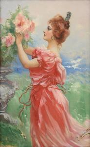 INNOCENT Ferenc 1859-1934,La signora dei fiori,Meeting Art IT 2024-01-24