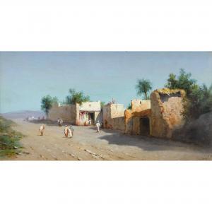 INOEL 1800-1800,Arabische Landstrasse mit Häusern und Staffage,Dobiaschofsky CH 2013-05-15
