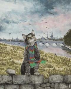 INOUE Kakuzo,A cat in Seine,Mainichi Auction JP 2022-11-11