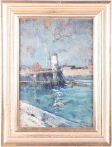 INSKIP John Henry 1864-1947,The Lighthouse at Littlehampton, Sussex,Dawson's Auctioneers 2020-07-30
