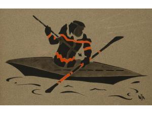 INUIT SCHOOL,Study of a canoeist fishing with a spear,Duke & Son GB 2014-04-10