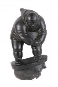 INUKPUK Johnny 1911-2007,depicting an Eskimo surmounting a seal,Clars Auction Gallery US 2018-08-12