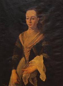 INZA Joaquin 1736-1811,Retrato de dama con pañuelo y abanico,Fernando Duran ES 2012-11-28
