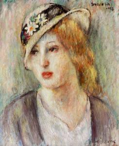 IONESCU SIN Gheorghe 1896-1988,Young Lady with a Hat,1933,Artmark RO 2023-06-19