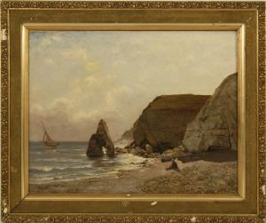 IRMER Carl 1834-1900,Seascape with rocky shore.,Eldred's US 2012-06-28