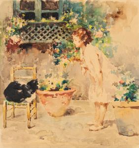 IROLLI Vincenzo 1860-1949,Bambina in giardino,Finarte IT 2024-04-17