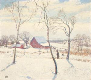 IRVINE Wilson Henry 1869-1936,Farm in Winter, Axtell, Kansas,Skinner US 2023-09-19