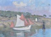 IRWIN Greville 1893-1947,Sailing boat off the coast,Burstow and Hewett GB 2010-05-26