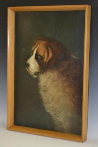 ISAACS J,A St Bernard Dog signed,1901,Bamfords Auctioneers and Valuers GB 2016-10-26