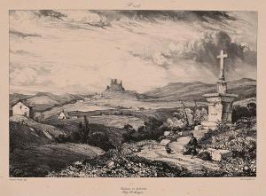 ISABEY Eugene Louis Gabriel,Croix de Chaudesaigues Château de Larderole,1831,De Maigret 2024-04-05