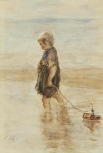 ISAELS Josef 1824-1911,A young girl with a toy boat,Bonhams GB 2012-09-11