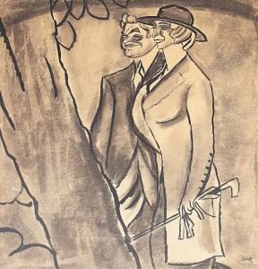 Iser Losif 1881-1958,Burghezi la promenadă (Maria Filotti și Nicolae So,1911,Artmark RO 2012-11-15