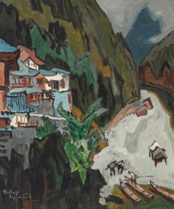 ISHIKAWA Toraji 1875-1964,View of valley,Mainichi Auction JP 2023-09-07