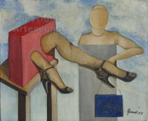 ISMAEL Juan 1907-1981,Figura metafisica,1931,ArteSegno IT 2017-07-15