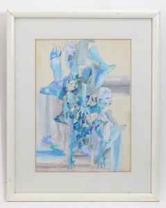 ISRAEL SCHOOL,Seated Nude, An abstract composition of the female,Claydon Auctioneers UK 2021-08-04