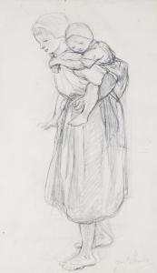 ISRAELS Jozef 1824-1911,A MOTHER CARRYING HER CHILD ON HER BACK,Sotheby's GB 2015-05-27