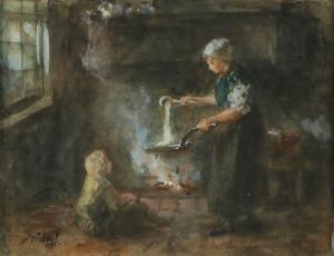 ISRAELS Jozef 1824-1911,Mother Cooks,Tiroche IL 2024-04-14