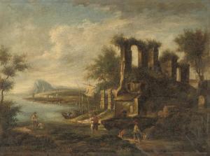 ITALIAN SCHOOL,An Italianate coastal inlet, with fishermen in the,Christie's GB 2008-01-15