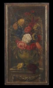 ITALIAN SCHOOL,Floral Still Life in a Classical Urn, Inside an Ar,New Orleans Auction US 2015-07-25