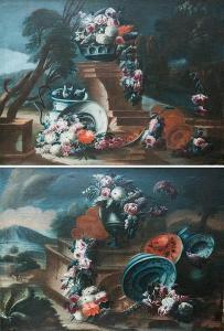 ITALIAN SCHOOL,Still life of tulips, roses, dahlias, figs, waterm,Martel Maides GB 2013-04-24