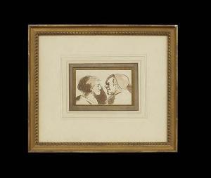 ITALIAN SCHOOL,Two Men, Study of Facial Expressions,New Orleans Auction US 2013-10-12