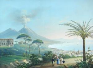 ITALIAN SCHOOL,View of Naples from Capodimonte,1840,Cheffins GB 2016-09-07