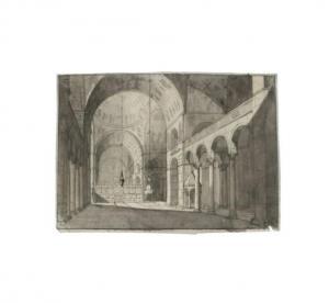 ITALIAN SCHOOL,Vue de l'intérieur de la Basilique de Saint,c.1800,Pierre Bergé & Associés 2015-06-12
