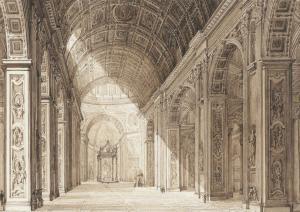 ITALIAN SCHOOL (XIX),A view of the interior of St. Peter's, Rome,19th Century,Christie's 2018-09-12