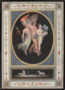ITALIAN SCHOOL (XIX),Pompeian Style Frieze with a Winged Mal,19th Century,Tooveys Auction 2014-12-03