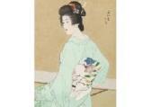 ITO Shinsui 1898-1972,In front of the mirror,Mainichi Auction JP 2018-02-09