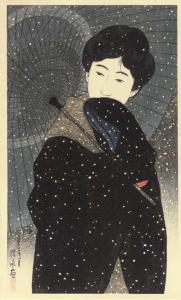 ITO Shinsui 1898-1972,Yuki no yoru (Snowy night), from the series Shin b,1923,Christie's 2003-03-25