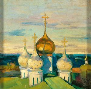 IUON Konstantin Fedorov. 1875-1958,Domes of the Holy Trinity Lavra of Saint Sergiu,Palais Dorotheum 2023-05-02