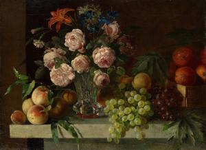 IVAN FOMICH KHRUTSKY 1810-1885,Still Life with Flowers and Fruit,1872,MacDougall's GB 2023-12-05