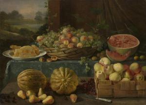 IVAN FOMICH KHRUTSKY 1810-1885,Still Life with Fruit and Honeycomb,1840,MacDougall's GB 2020-05-16