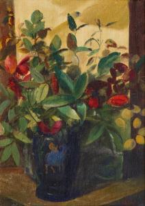 Ivanovich SHUKHAEV Vasili 1887-1973,Leaves in a blue vase,1969,Sovcom RU 2024-04-02