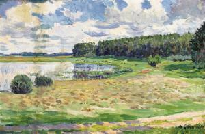 IVANOVITCH SOLOMONOV MIKHAIL 1879-1942,Spring Landscape with Pond,1924,Heritage US 2008-11-14