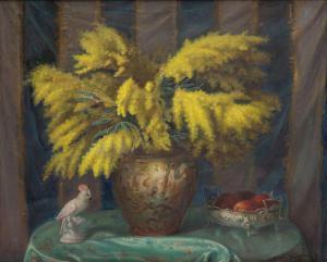 IWANOWSKI Blazej 1889-1966,Still life with mimosa and a parrot,1959,Desa Unicum PL 2023-04-20
