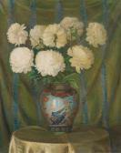 IWANOWSKI Blazej 1889-1966,WHITE DAHLIAS IN A CHINESE VASE,Agra-Art PL 2010-10-17