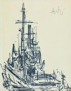 IZER Zeki Faik 1905-1988,Sailboat,1979,Alif Art TR 2016-06-05