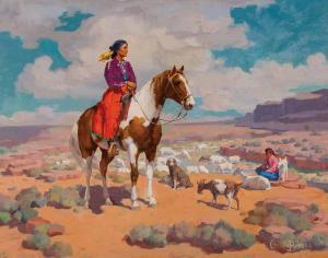 J BENSCO Charles 1894-1960,Navajo Shepherdess,Scottsdale Art Auction US 2023-04-14