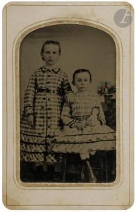 J. Davidson # Taylord P. O,Portraits de petites filles,1870,Ader FR 2019-06-13
