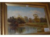 j. menzies junior,view of a lake with distant trees,Lawrences of Bletchingley GB 2009-04-21