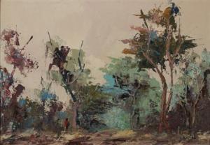 j. or i. kombo,TROPICAL LANDSCAPE WITH FIGURE,Sloans & Kenyon US 2009-09-25