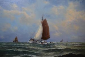 JAARSMA Haaike Abraham,single masted sailing ships at sea,1951,Lawrences of Bletchingley 2019-09-10